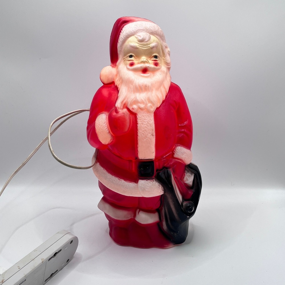 Vintage 1968 Santa Empire Plastic Corp Blow Mold Christmas Light 13 Inch